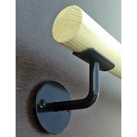 Lépcsőkorlát tartó konzol hengeres korláthoz átm. 70 mm fekete hajlított tartókar RAL 9005 MMF HU+