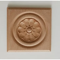 Faragott fa dísz  FRO01 100x100 mm bükkfa faragott rozetta bútordísz  CL HU++