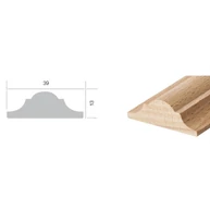 Gyalult díszítőléc bükkfa  39x13x2440 mm  L4015B