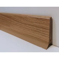 Szegélyléc tölgyfa D 10x50x2000 mm tölgyfa lakkozott parketta szegélyléc szigetelő gumival ALP62