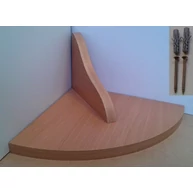 Polclap laminált íves sarokpolc bükk 250x250 mm tartó konzollal JW