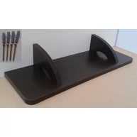 Polclap laminált fekete 600x200 mm tartó konzollal ívelt éllel JW