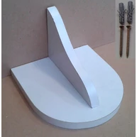 Polclap laminált félköríves polc fehér 200x200 mm tartó konzollal JW