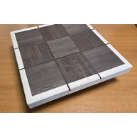 Asztallap táblásított WENGE intarzia 42 mm 435x435 mm 0,18 m2 tábla dohányzó asztal TRO BZ HU++