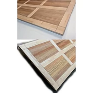 Asztallap táblásított bükkfa-tölgyfa 30 mm 2000x870 mm diófa berakással RÁMA 1,74 m2 kb. 40 kg HU++