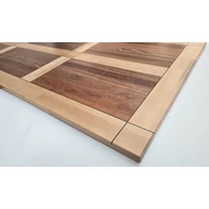 Asztallap táblásított bükkfa-mahagóni 30 mm 2000x850 mm diófa berakással OLAJOZOTT RÁMA