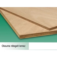 Rétegelt lemez okoume  10x2500x1220 mm B/BB 3,05 m2/tábla PNF
