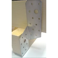 Perforált acél lemez gerenda rögzítő 55x55x200 mm balos 90 fokos kötésekhez talppapucs