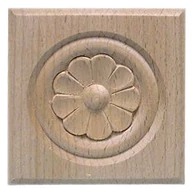 Faragott fa dísz MLD H 077-10 ( 100x100 mm ) bükkfa rozetta