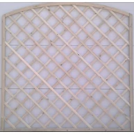 Fa kerítéselem telített fenyő apácarács íves 1650/1800x1800 mm átlós lamellával KORAL 2.