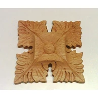 Faragott fa dísz MLD H 321- 6 ( 60x60 mm ) hársfa rozetta