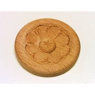 Faragott fa dísz MLD H 40 mm átmérőjű kerek bükkfa rozetta  B40
