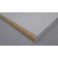 Laminált bútorlap csíkos fehér  860x440 mm ívelt él TB1
