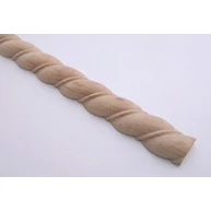 Fa díszléc faragott léc 21 Bükkfa 25x12x1500 mm kettős spirál minta