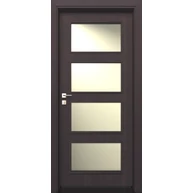 Beltéri ajtólap dekorfóliás 644x2035 mm jobbos 4 üveges wenge színű TOK NÉLKÜL