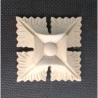 Faragott fa dísz  FRO02  80x80 mm bükkfa faragott rozetta bútordísz 321 CL HU++