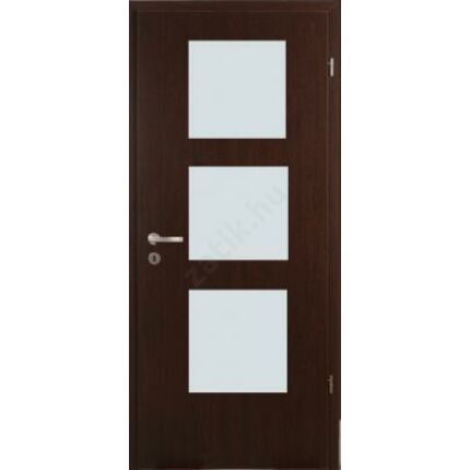 Beltéri ajtó dekorfóliás  Wenge szín 100x210x12 cm jobbos E 3 üv  MAS317 útólag szerelhető tokkal