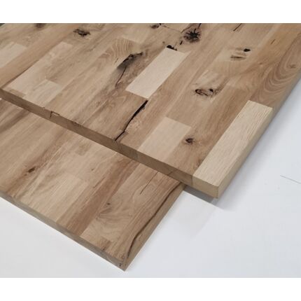 Asztallap táblásított tölgyfa HT 30 mm 1250x600 mm Rusztikus 0,75  m2 / 18 kg / tábla  HU++