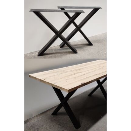 Asztalláb acél X 720 mm magas matt fekete 2 db / csomag MMF