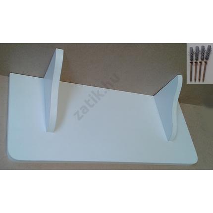 Polclap laminált fehér 600x250 mm tartó konzollal ívelt éllel JW