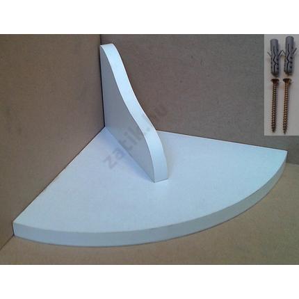 Polclap laminált íves sarokpolc fehér 300x300 mm tartó konzollal JW