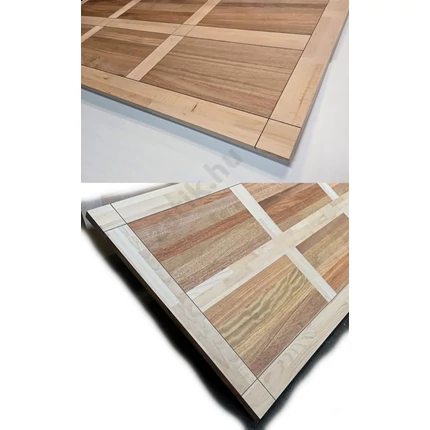 Asztallap táblásított bükkfa-mahagóni 30 mm 2000x850 mm diófa berakással RÁMA 1,7 m2 kb. 30 kg HU++