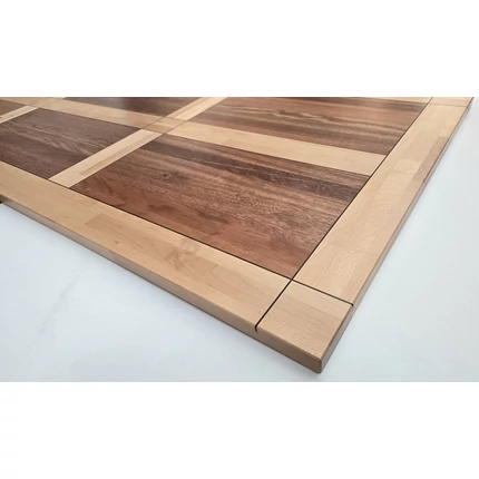 Asztallap táblásított bükkfa-mahagóni 30 mm 2000x850 mm diófa berakással OLAJOZOTT RÁMA