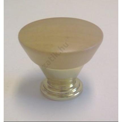 Bútorgomb  cseresznyefa átm. 33x27 mm aranyszínű fém talppal CS33