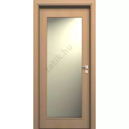 Beltéri ajtó  dekorfóliás bükk szín  100x210x10 cm  üveges  jobb JW 21 utólag szerelhető tokkal