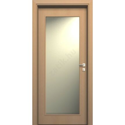 Beltéri ajtó  dekorfóliás bükk szín  90x210x10 cm  üveges  jobb JW 21 utólag szerelhető tokkal